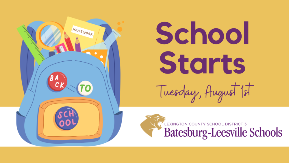 School Officially Begins Tuesday, August 1st