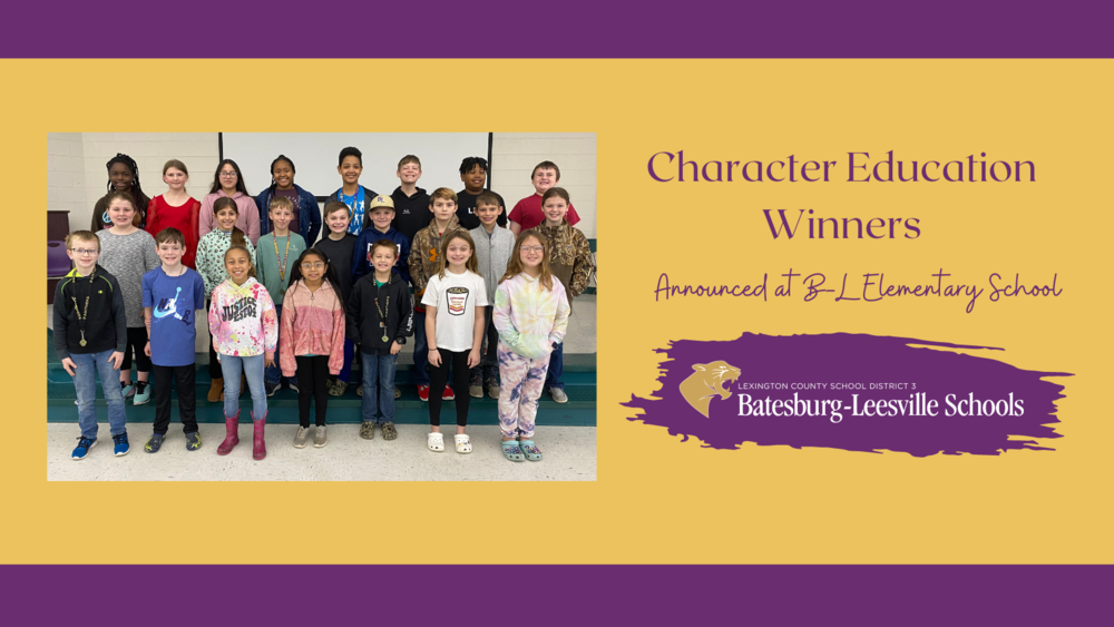B-L Elementary School Character Ed Winners Announced for January