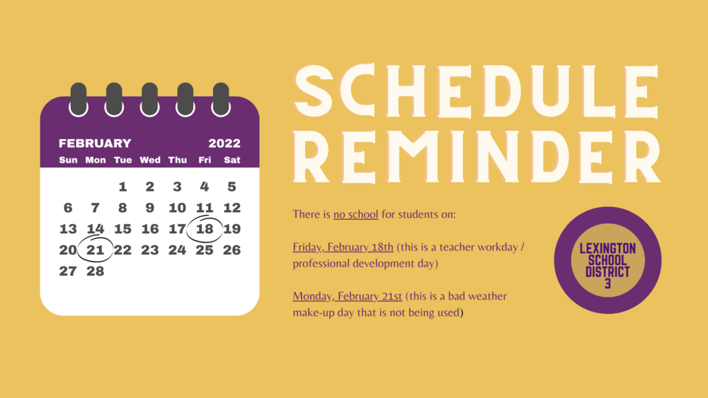 Schedule Reminders for Lex 3 Students