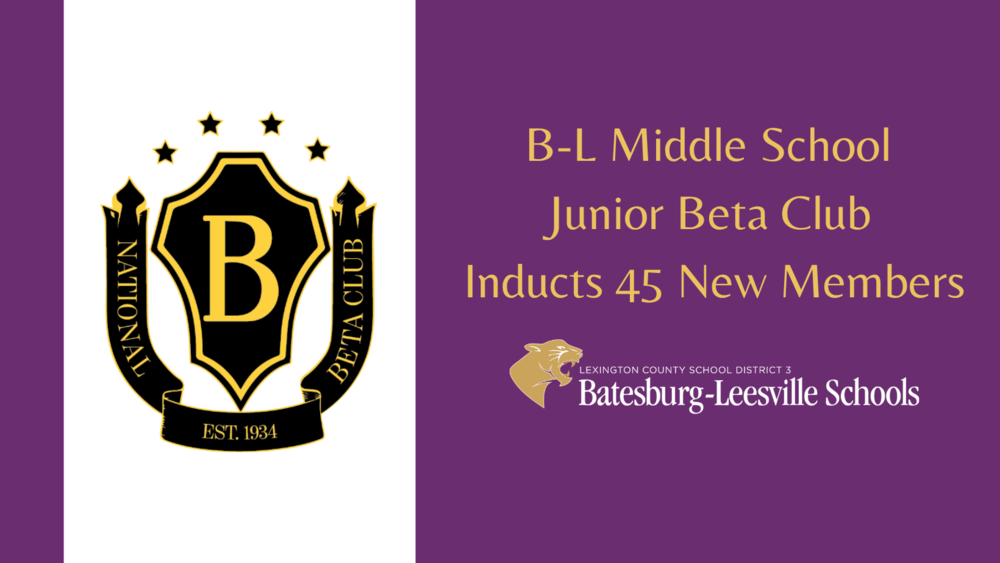 B-L Middle School Junior Beta Club Inducts 45 New Members