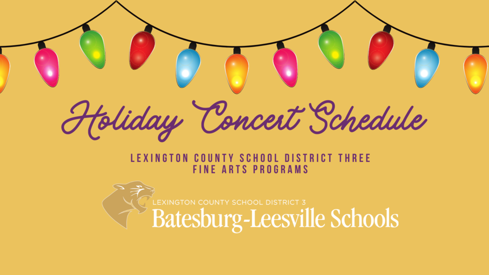 Holiday concert schedule graphic